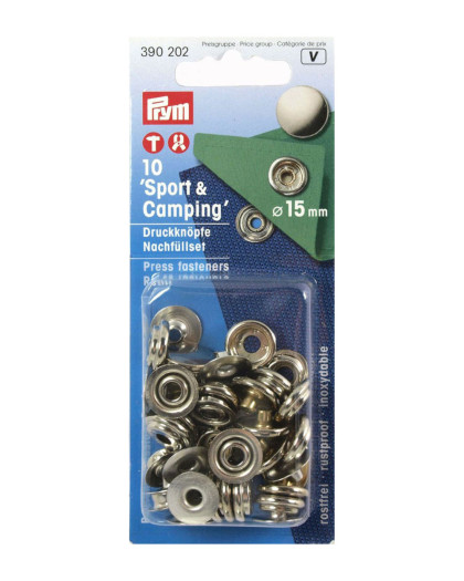 Recharge Boutons Pression Sport Camping Nickel - Lot de 10 - Mercerine