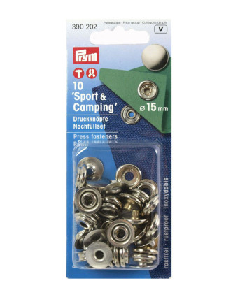 Recharge Boutons Pression Sport Camping Nickel - Lot de 10 - Mercerine