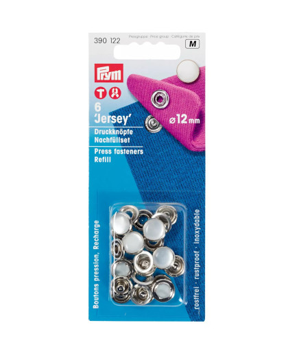 Recharge Boutons Pression Jersey Nacrés - Lot de 6 - Mercerine