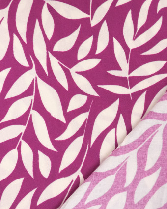 Popeline de Viscose Imprimée Manon Prune Ecru - Mercerine