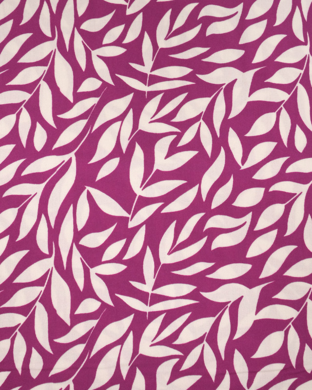 Popeline de Viscose Imprimée Manon Prune Ecru - Mercerine