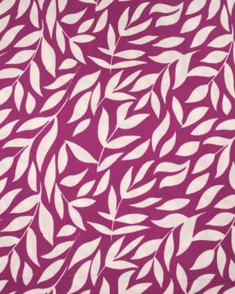 Popeline de Viscose Imprimée Manon Prune Ecru - Mercerine