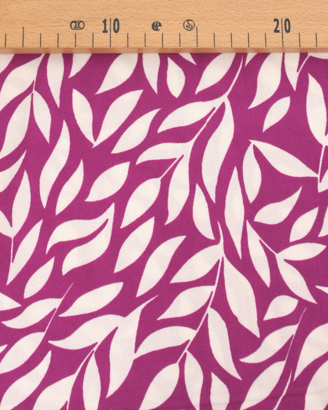 Popeline de Viscose Imprimée Manon Prune Ecru - Mercerine