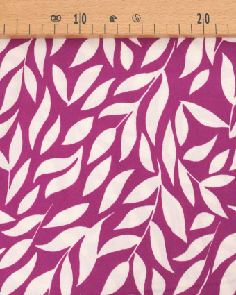 Popeline de Viscose Imprimée Manon Prune Ecru - Mercerine