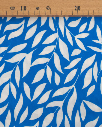 Popeline de Viscose Imprimée Manon Bleu Ecru - Mercerine