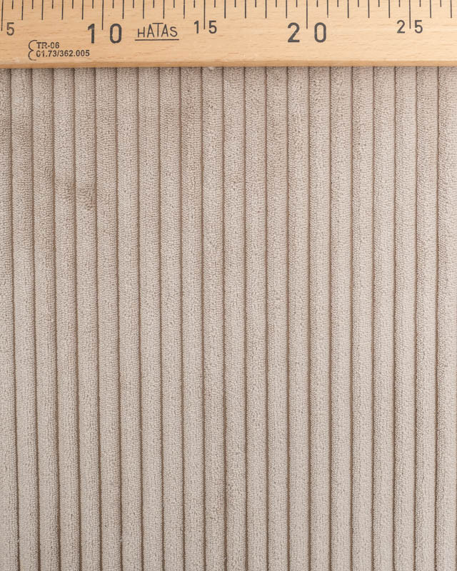 Tissu Velours Grosses Côtes Greige Zoé  - Mercerine