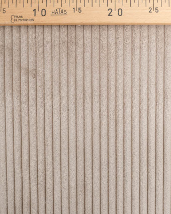Tissu Velours Grosses Côtes Greige Zoé  - Mercerine