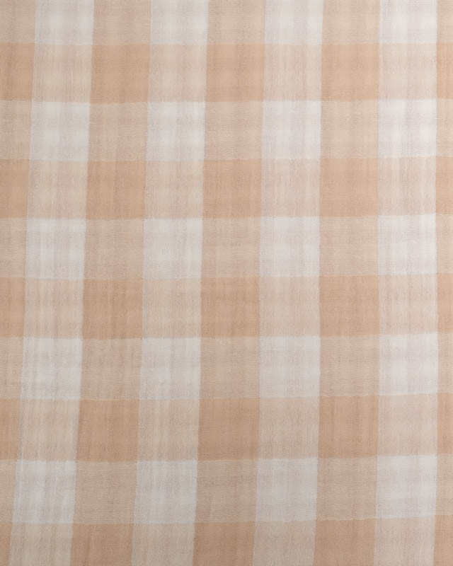 Double Gaze à Carreaux Double Face Beige - Mercerine