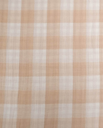 Double Gaze à Carreaux Double Face Beige - Mercerine