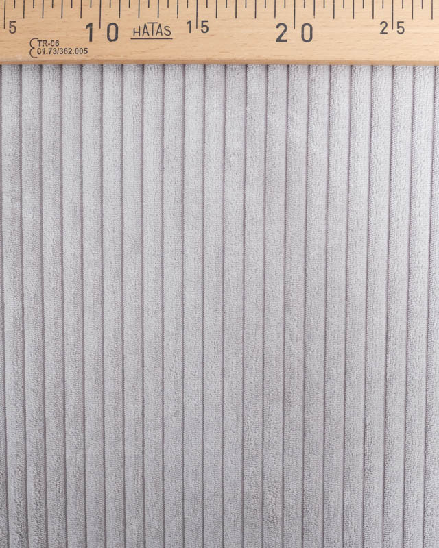Velours Grosses Côtes Gris Clair Zoé  - Mercerine