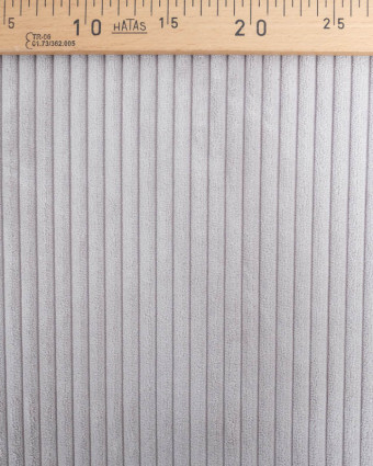Velours Grosses Côtes Gris Clair Zoé  - Mercerine