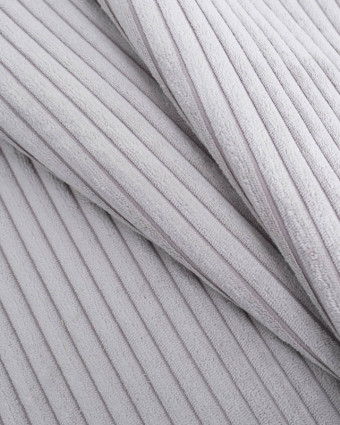 Velours Grosses Côtes Gris Clair Zoé - Mercerine