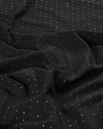 Tissu Sweat Noir Pois Scintillant - Mercerine