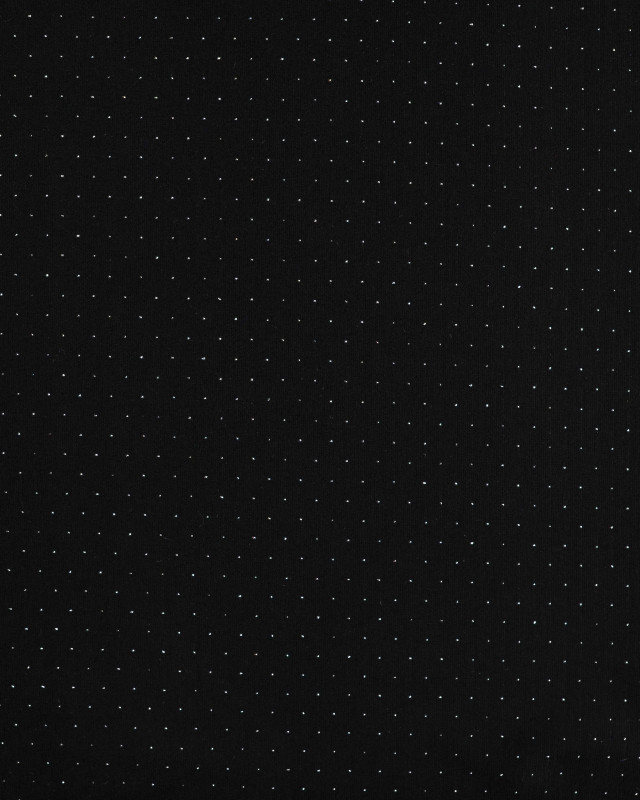 Tissu Sweat Noir Pois Scintillant - Mercerine