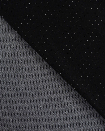 Tissu Sweat Noir Pois Scintillant - Mercerine