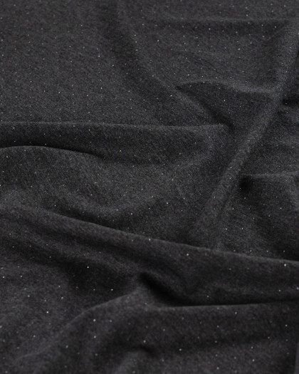 Tissu Jersey Gris Pois Scintillant - Mercerine