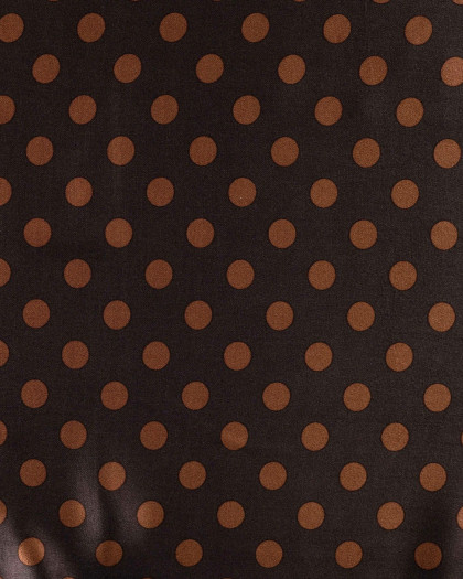 Tissu Viscose Satiné Petit Pois Chocolat - Mercerine
