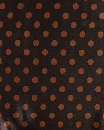 Tissu Viscose Satiné Petit Pois Chocolat - Mercerine