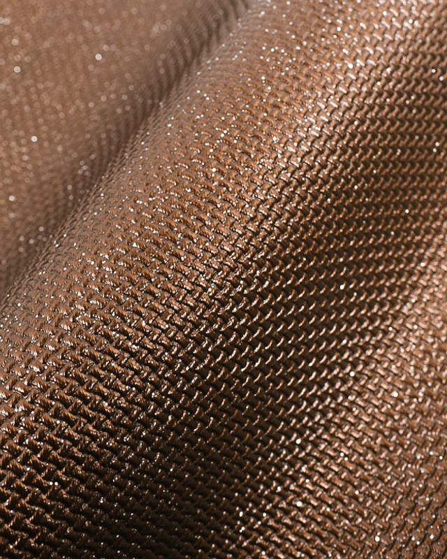 Tissu Simili Cuir Pailleté Chocolat  - Mercerine