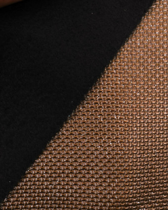Tissu Simili Cuir Pailleté Chocolat  - Mercerine