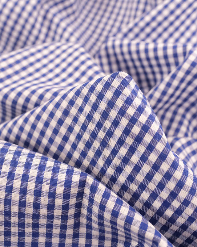 Tissu Vichy Bleu Marine Petits Carreaux - Mercerine