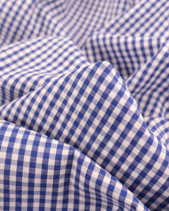 Tissu Vichy Bleu Marine Petits Carreaux - Mercerine