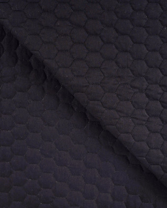 Tissu Matelassé Coton Uni Noir - Mercerine
