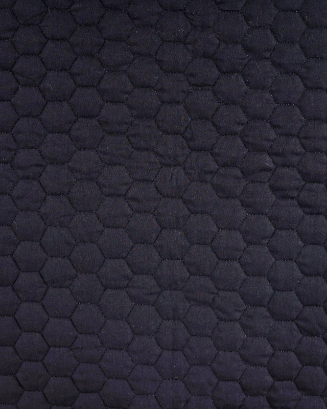 Tissu Matelassé Coton Uni Noir - Mercerine