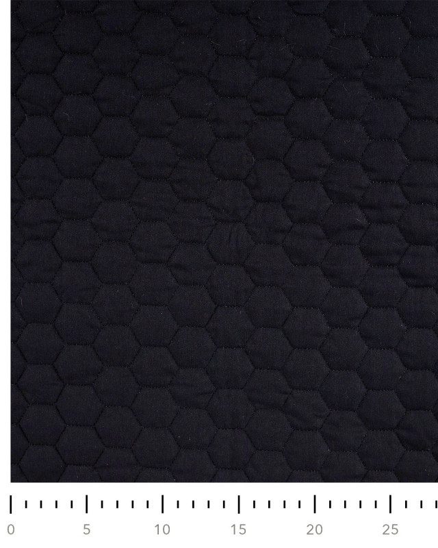 Tissu Matelassé Coton Uni Noir - Mercerine