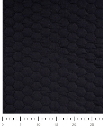 Tissu Matelassé Coton Uni Noir - Mercerine