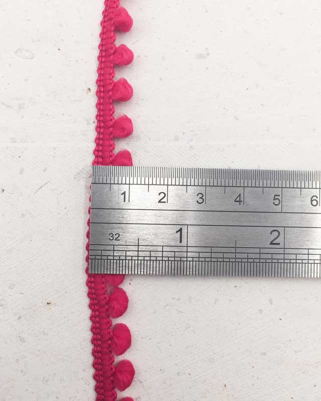 Coupon - Galon mini pompon rose fuschia x1m