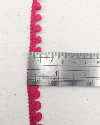 Coupon - Galon mini pompon rose fuschia x1m
