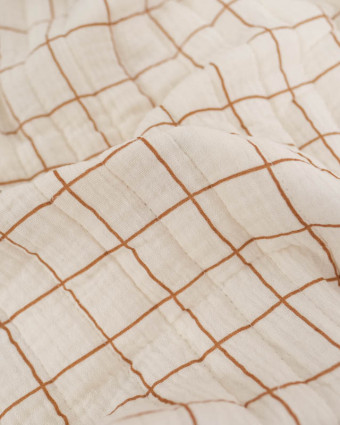 Tissu Matelassé Double Gaze Double Face Animaux Mignons  - Mercerine