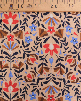 Tissu Matelassé Double Face Motifs Fleurs Floral Et Graphiques - Mercerine