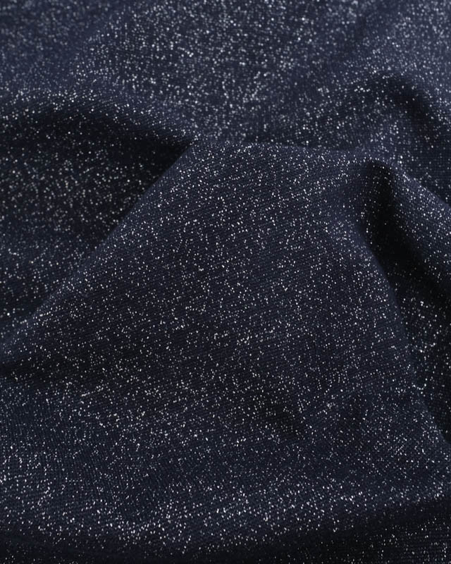 Bord Côte Lurex Bleu Minuit Argent - Mercerine