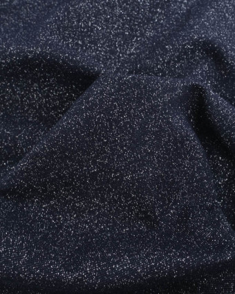 Bord Côte Lurex Bleu Minuit Argent - Mercerine