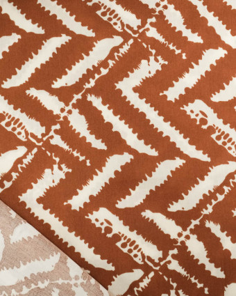 Viscose Imprimée Motif Ethnique Chevron Cacao - Mercerine