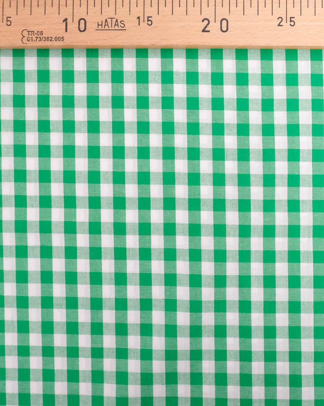 Tissu Coton Vichy Vert Moyens Carreaux - Mercerine