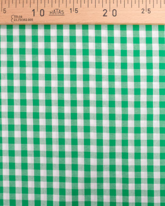 Tissu Coton Vichy Vert Moyens Carreaux - Mercerine