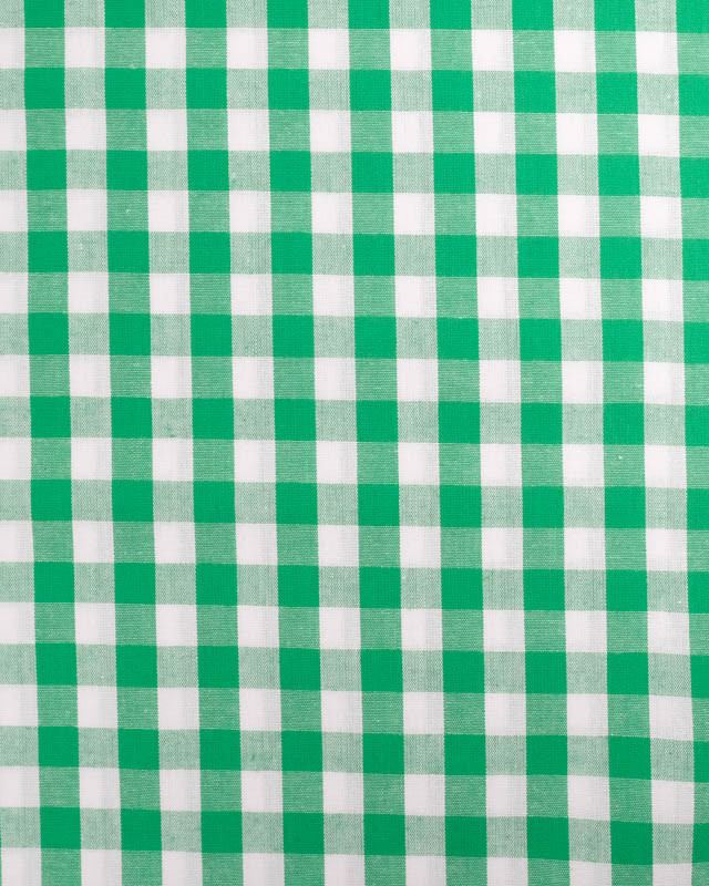 Tissu Coton Vichy Vert Moyens Carreaux - Mercerine