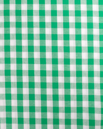 Tissu Coton Vichy Vert Moyens Carreaux - Mercerine
