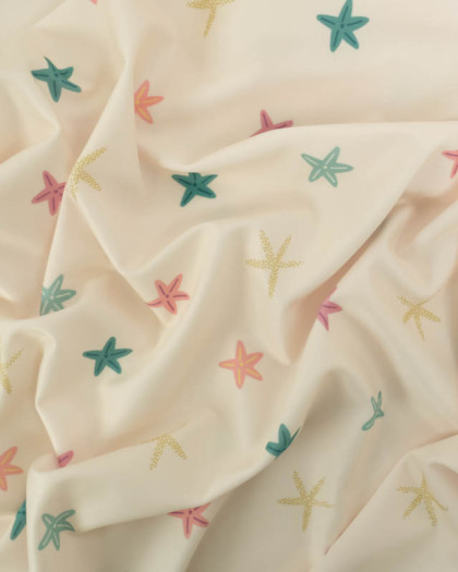 Tissu Maillot de Bain Etoiles de Mer Colorées - Mercerine