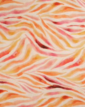 Popeline de Viscose Imprimée Zebra Rose Orange - Mercerine