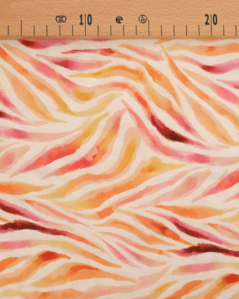 Popeline de Viscose Imprimée Zebra Rose Orange - Mercerine