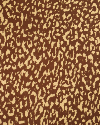 Popeline de Viscose Imprimée Léopard Cacao - Mercerine