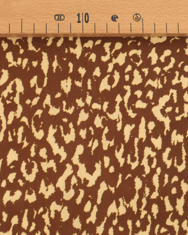 Popeline de Viscose Imprimée Léopard Cacao - Mercerine
