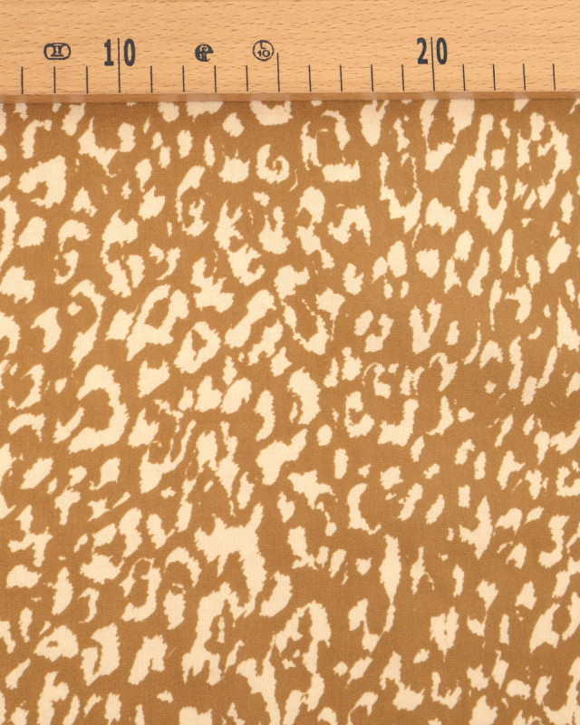 Popeline de Viscose Imprimée Léopard Light Coffee - Mercerine