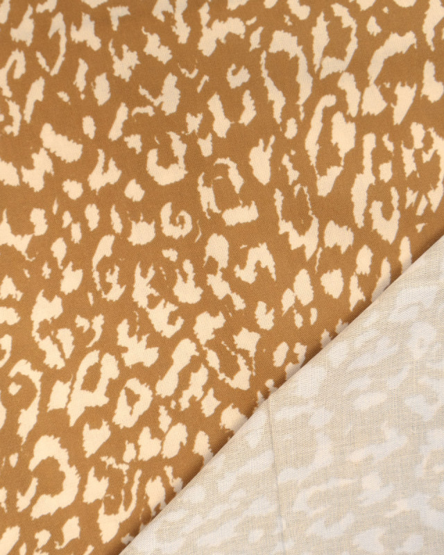 Popeline de Viscose Imprimée Léopard Light Coffee - Mercerine
