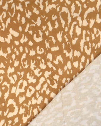 Popeline de Viscose Imprimée Léopard Light Coffee - Mercerine