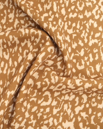 Popeline de Viscose Imprimée Léopard Light Coffee - Mercerine